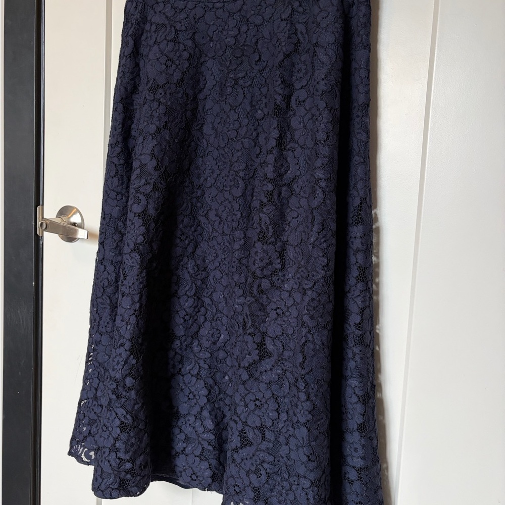 H&M Navy Floral Lace A-Line Skirt